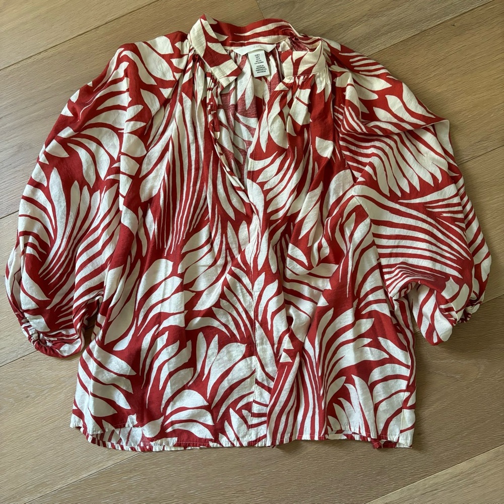 H&M tropical blouse